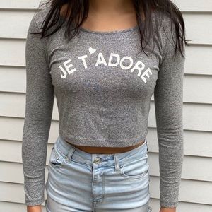 Grey long sleeve top